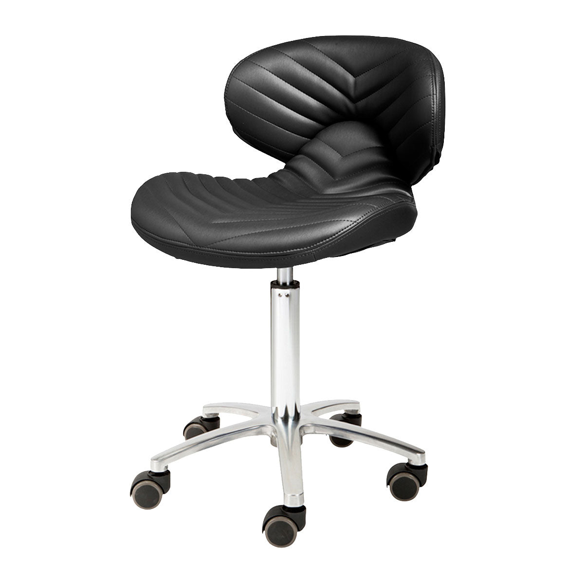 Chevron Manicure Technician Stool - 1010H - Salon and Spa Furniture - Black