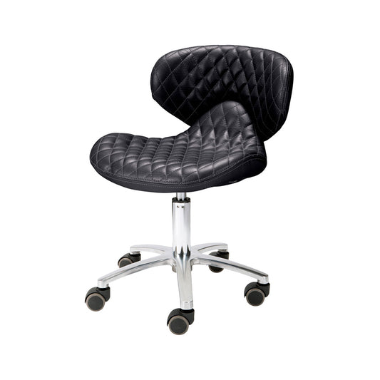 Lexi Diamond Quilted Manicure Technician Stool - 1009H - Salon and Spa Furniture - Black